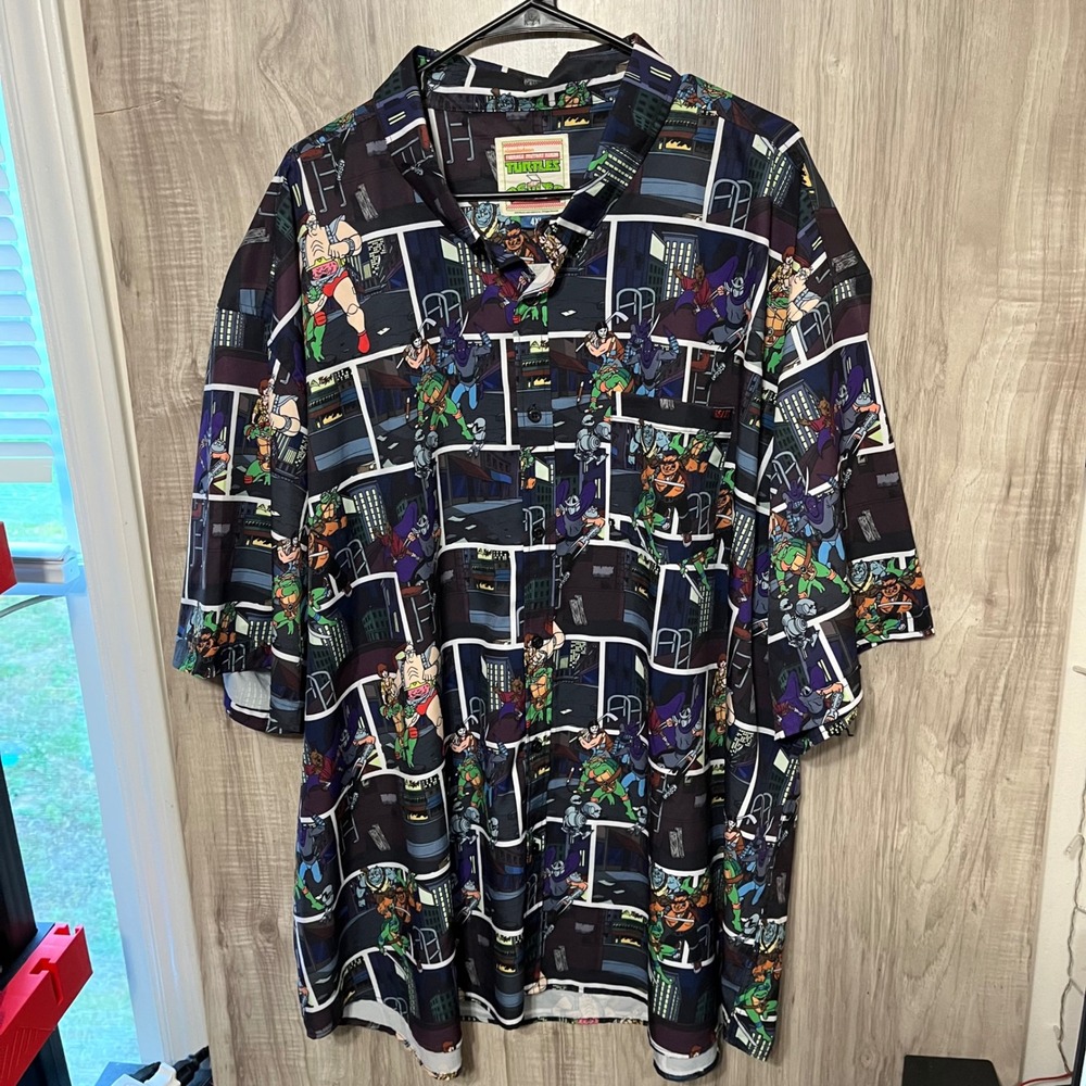 Nickelodeon TMNT x RSVLTS KUNUFLEX Button Down Shirt 4XL Ninja Turtles AOP